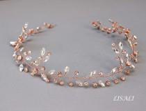 LISALI Shining Rose Gold Crystal Hair Vine , Wedding Hair Vine, Hair Chain , Jewellery Headpiece, Wedding Hair Accessories,Bridal Hair Vine wedding photo - LISALI Shining Rose Gold Crystal Hair Vine , Wedding Hair Vine, Hair Chain , Jewellery Headpiece, Wedding Hair Accessories,Bridal Hair Vine