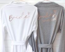 wedding photo - Wedding Robes - Bridal Dressing Gowns - Hen Party - Bachelorette Party - Bridal Present - Kimono - Bride Bridesmaid Maid of Honour Robes