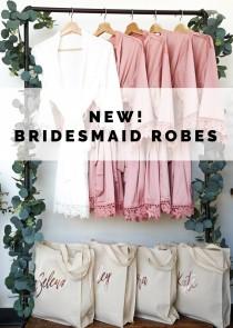 wedding photo - Bridesmaid Robes, Lace Bridal Robe, Bridal Robe, Bride Robe, Bridal Party Robes, Bridesmaid Gifts, Satin Robe, Plus Size