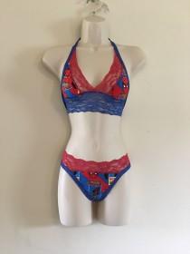 wedding photo - Red lace spider-man lingerie set  spider man lingerie set spidey lingerie spider man lingerie spiderman lingerie spider man panties