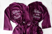 wedding photo - Mother of the Bride Robe, Mother of the Groom Robe, Bridesmaids Robe, Getting Ready Robe,  Personalized Robe, Bridal Party, Satin Solid Robe
