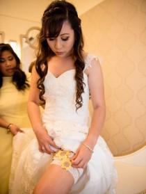 wedding photo - Sunflower Wedding Garter Set,Rustic Country Chic Wedding Garter Set,Keepsake & Toss garter Set