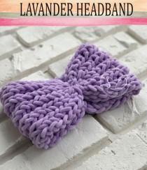 wedding photo -  Purple Extra Soft Knitted head band|Lavander Ear Warmer knit ladies winter headwarmer|Purple Crochet Headband|Boho Braided Woman's Knit