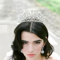 wedding photo - Bridal Crown,  Swarovski Crystal Wedding Crown, WILLA Silver Bridal Diadem, Crystal Wedding Tiara, Diamante Tiara, Bridal Tiara