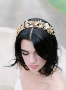wedding photo - Tiara Bridal Headpiece, SIGRID Bridal Gold Headpiece, Leaf Hair Clip Leaves Wedding Comb, Silver Bridal Headpiece As Seen in Southern Bride