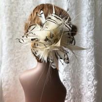wedding photo -  Flexible Feather Mount Handmade Feather Flower Special Addition Millinery Flowers for Hat Trim Brooch Prom Party Headress 1 Piece