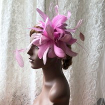 wedding photo -  Handmade Coque Feather Stripped Coque Flower Millinery Feather Mount Feathers Adornment for Millinery, Fascinators Bridal Headdress 1 Piece
