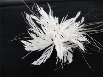 wedding photo -  Coque Stripped Feather Feather Mount Wired Feathers Hat Trims for Millinery Fascinator Crafts Project 1 Piece