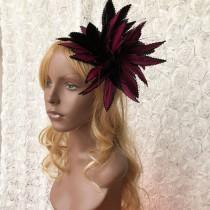 wedding photo -  Royal Fascinators Feather Flower Mount FeatherCrafts Millinery Feather Hat Trim for Prom Party Headwear 1 Piece Customized Color