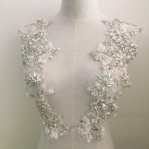 wedding photo -  Chic Crystal Sewing applique Rhinestone Beaded Blossom Flower Sparkling Motif for Haute Couture Dresses Prom Gown