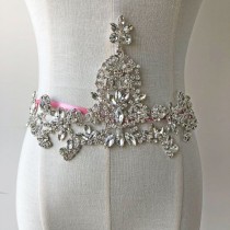 wedding photo -  Gorgeous Crystal applique Sashes Belt Shine Rhinestone Diamante Embellished Addition for Wedding Dress Bridal Gown