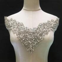 wedding photo -  Sparkle Bridal Dress Neckline Trims Off-Shoulder Crystal Appliques for Party Dresses Evening Costumes