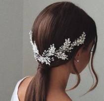 wedding photo -  Bridal hair piece for wedding,crystal headpiece for wedding side hair piece, bridal accessories,wedding hair vine, bridal headpiece side,