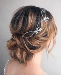 wedding photo -  Wedding headpiece, Silver bridal hair piece, hair accessories, rhinestone hairpiece, crystal hair vine, beach wedding tiara,bridal hair clip