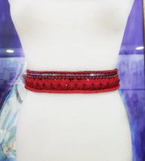 wedding photo -  Red embroidery sash belt, Bohemian wedding, Wedding belt, Embroidery sash belt, Jewelry belt, FB-003