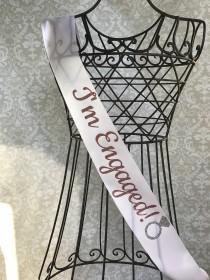 I'm Engaged! silver Glitter Diamond Ring Bachelorette party/ Engagement party/ bridal shower sash wedding photo - I'm Engaged! silver Glitter Diamond Ring Bachelorette party/ Engagement party/ bridal shower sash