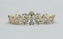 Gold Wedding Tiara, Pearl Bridal tiara headpiece, wedding headpiece, rhinestone tiara, crystal tiara, Caroline Gold Headpiece wedding photo - Gold Wedding Tiara, Pearl Bridal tiara headpiece, wedding headpiece, rhinestone tiara, crystal tiara, Caroline Gold Headpiece