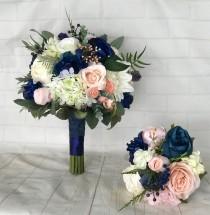 Navy Wedding bouquet,Blush Bridal bouquet,Navy blue & blush bouquet,Navy wedding flowers,Blush wedding flowers,Wedding accessory,Bridesmaid wedding photo - Navy Wedding bouquet,Blush Bridal bouquet,Navy blue & blush bouquet,Navy wedding flowers,Blush wedding flowers,Wedding accessory,Bridesmaid
