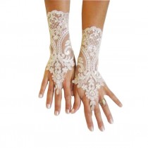 wedding photo -  9 color Wedding gloves bridal lace gloves guantes french lace gloves, prom, celebration, engagement , handmade gift,