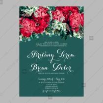 wedding photo -  Pink Peony wedding vintage invitation vector card template