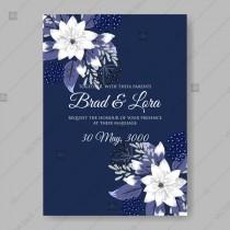 wedding photo -  White flowers of chrysanthemum anemones on a dark blue background wedding invitation vector birthday card