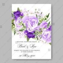 wedding photo -  Pink floral wedding invitation vector template Pink watercolor anemone mint greenery decoration bouquet