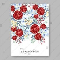 wedding photo -  Bordeaux Maroon roses for wedding invitations vector printable template floral background