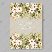 wedding photo -  White small flowers chamomile blossom cherry cherry blossom wedding invitation in Japanese style decoration bouquet