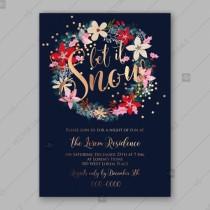 wedding photo -  Poinsettia fir pine brunch winter floral Wedding Invitation Christmas Party bridal shower invitation