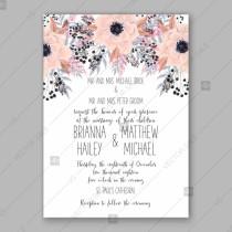 wedding photo -  Gentle anemone wedding invitation card printable template summer