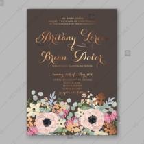 wedding photo -  Anemone wedding invitation card printable template floral illustration