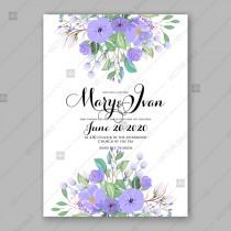 wedding photo -  Lavender peony rose purple violet floral wedding invitation provence custom invitation