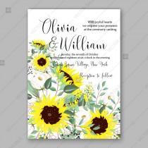 wedding photo -  Bright lemon yellow sunflower wedding invitation country stile greeting card