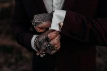 wedding photo - Bird skull cufflinks and crow skull lapel pin gift set - goth wedding anniversary groomsmen gift - usual gift for him