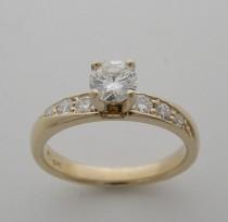 wedding photo - Price Slashed Sale Yellow Gold Diamond Engagement Ring 14K Total Diamond Weight 0.81 Ct., Appraisal Will Accompany Purchase