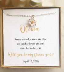 wedding photo - Flower girl proposal necklace, toddler flower girl necklace, personalized flower girl gift, flower girl jewelry, little girl necklace, gift