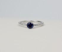 wedding photo - Sapphire Ring / Diamond Sapphire Ring / 14k White Gold Sapphire Ring / Ceylon Sapphire Diamond Ring / Sapphire Engagement Ring /BlueSapphire