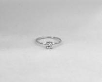 wedding photo - Diamond Ring / 14k White Gold Diamond Engagement Ring /  Dainty Diamond Ring / Minimalist Diamond Ring / Delicate Diamond Ring / Bridal Ring