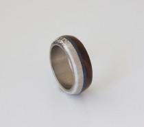 wedding photo - Anter Ring Titanium Ring Man Ring Mens Wedding Band Wood antler Ring lapislazuli ring man and woman ring flat man ring size 3 to 16