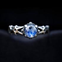 wedding photo - Gothic engagement ring, Gothic Moonstone ring, Moonstone engagement ring, Moonstone engagement ring,  Alternative engagement ring "ELIZ"