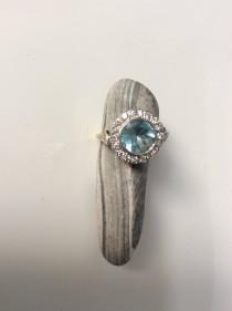 wedding photo - Vintage aquamarine and diamond  ring, C 1940 a very pretty ring that would make a delightful engagement ring, aquamarine of 1.4 carat