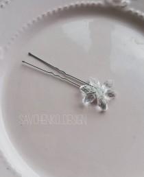 wedding photo -  Bridal hair pins | Flower headpiece | Minimalism accessories | flower hair pins | Wedding hair pin | Bridal floral hair pin|bride hair piece