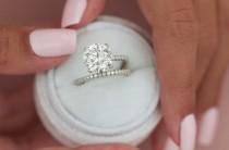 wedding photo - 2.90Carat Diamond Engagement Ring,Round Diamond Engagement Ring,2.90 Round Engagement Ring,Side Stones Diamond Engagement Ring,Free Shipping