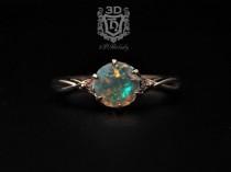 wedding photo -  Opal ring , Opal engagement ring, Ethiopian Opal Ring natural diamonds made with your choice of 14k rose gold, white gold, yellow gold