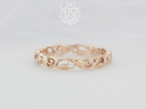 wedding photo -  Womens wedding band, Wedding ring, Eternity band with natural diamonds made in solid 14k rose gold