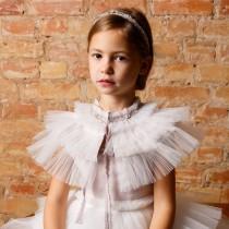 Flower Girl White Bolero,Girl Detachable COLLAR, Cape Bolero,Ruffle Bolero,Boho Wedding Dress,Flower Girl Shawl,Girl Tulle Collar wedding photo - Flower Girl White Bolero,Girl Detachable COLLAR, Cape Bolero,Ruffle Bolero,Boho Wedding Dress,Flower Girl Shawl,Girl Tulle Collar