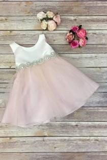 Flower Girl Dress,FREE SHIPPING,Ivory Dress, Baby pink Dress, Pink Dress, Flower Girl, Wedding Flower Girl Dress, Baptismal Dress, Ivory wedding photo - Flower Girl Dress,FREE SHIPPING,Ivory Dress, Baby pink Dress, Pink Dress, Flower Girl, Wedding Flower Girl Dress, Baptismal Dress, Ivory