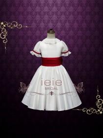 Girl's Christmas Dress, Party Dress, Birthday Dress, Formal Dress, Short Sleeves Girl Dress, Vintage Style Flower Girl Dress wedding photo - Girl's Christmas Dress, Party Dress, Birthday Dress, Formal Dress, Short Sleeves Girl Dress, Vintage Style Flower Girl Dress