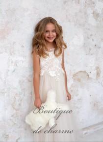 Lace girls dress,White Boho dress,Tulle Dress,Junior Bridesmaid dress,Ivory Flower Girl Dress,Maxi Dress,Ivory Lace Dress,Tulle Tutu dress wedding photo - Lace girls dress,White Boho dress,Tulle Dress,Junior Bridesmaid dress,Ivory Flower Girl Dress,Maxi Dress,Ivory Lace Dress,Tulle Tutu dress