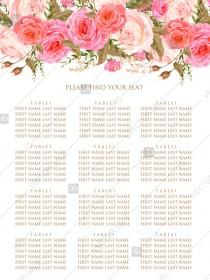 wedding photo -  Seating chart wedding invitation set pink garden peony rose greenery PDF 18x24 in online maker